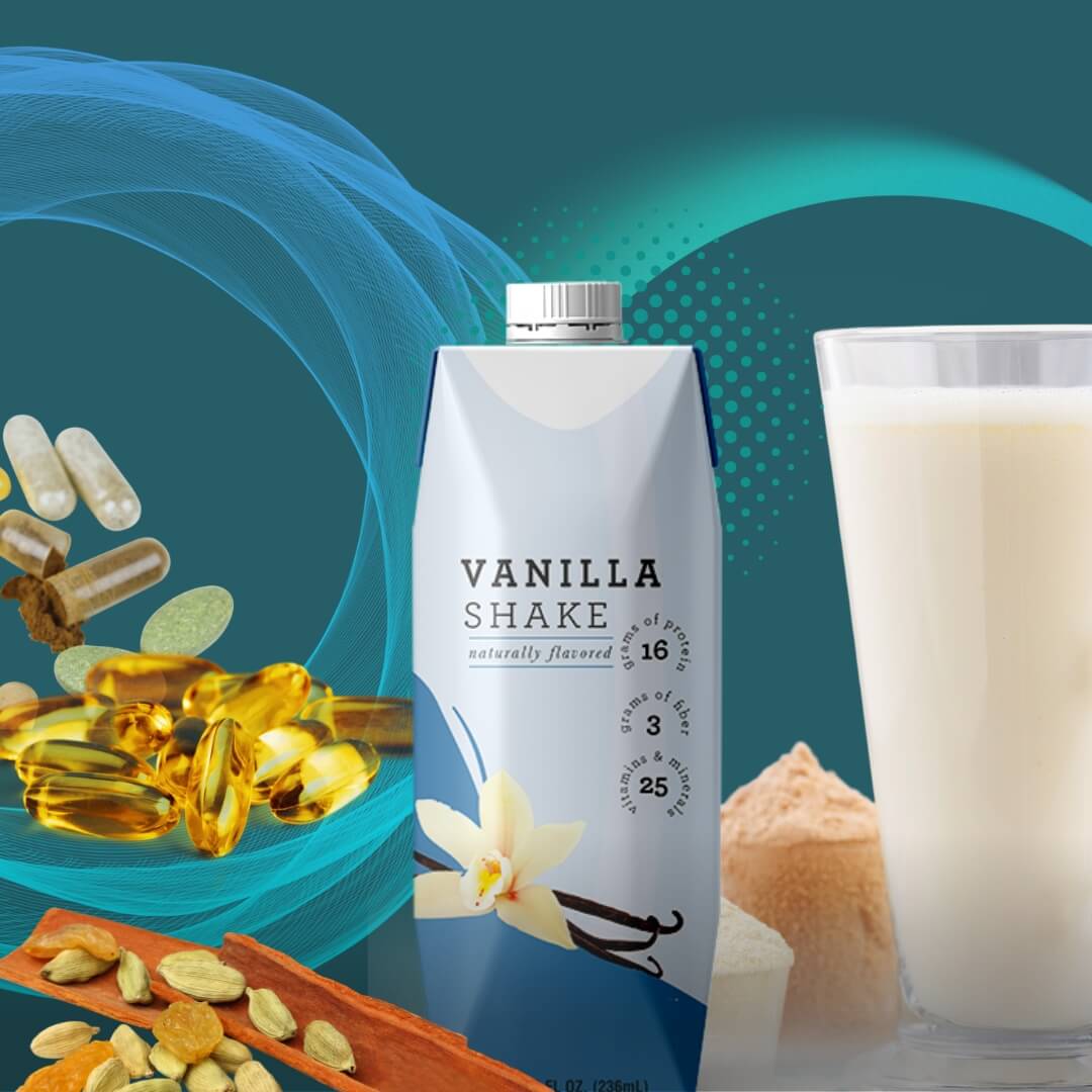 Graphic of meal replacement shake